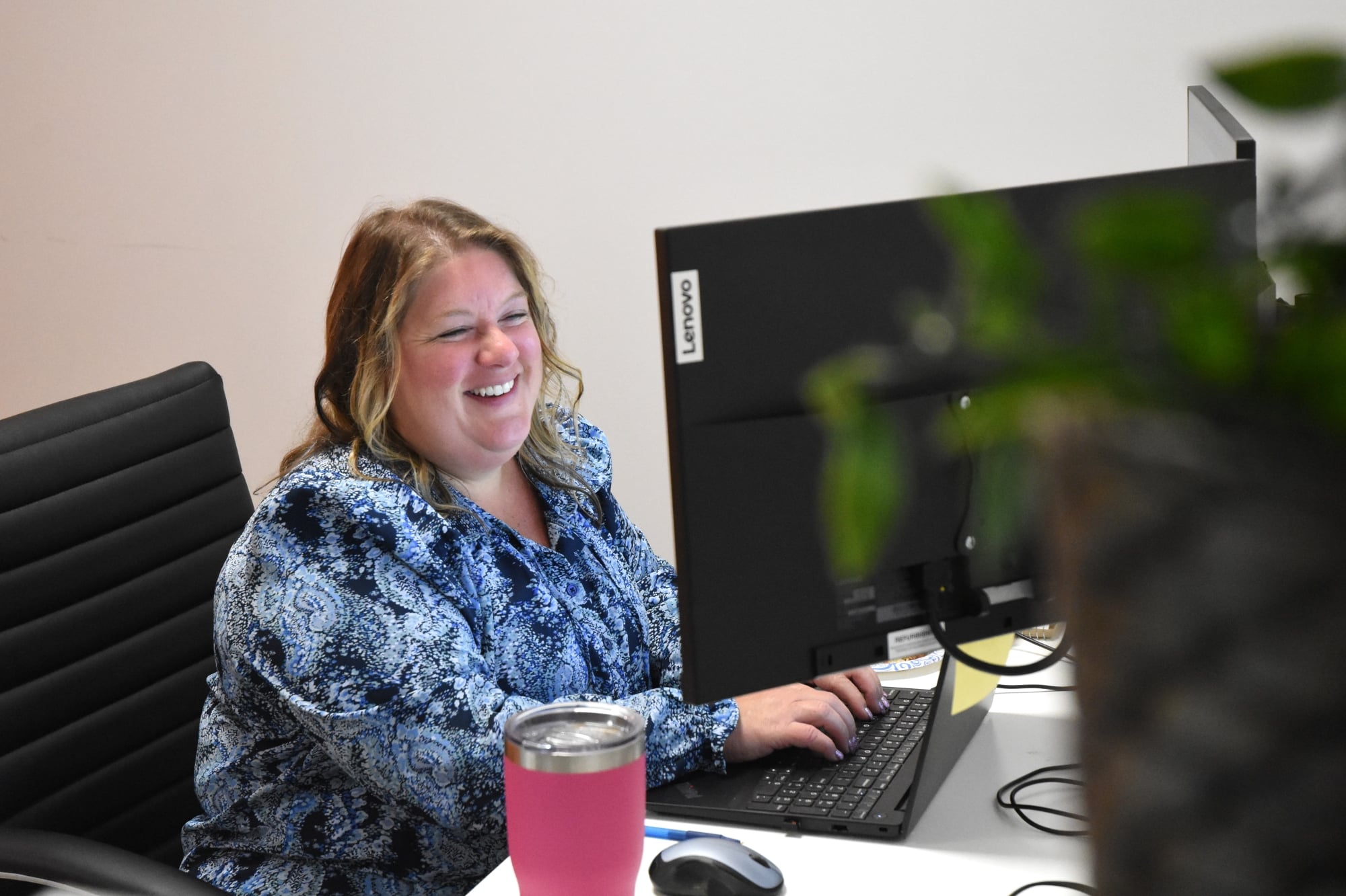 Woman smiling