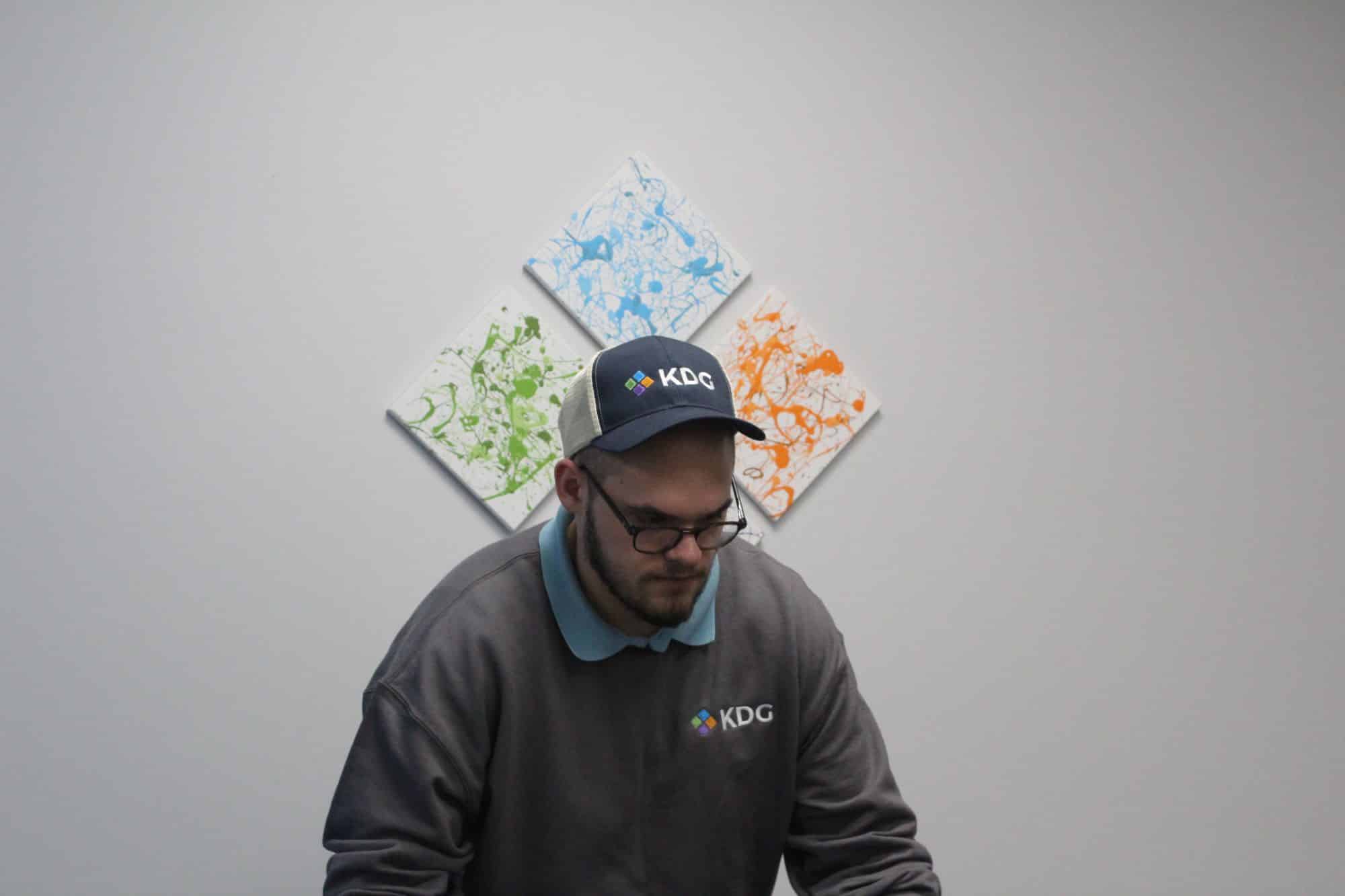 Two KDG employees laughing