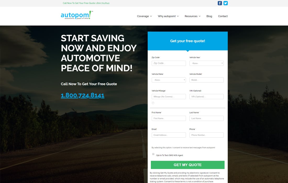 Autopom homepage