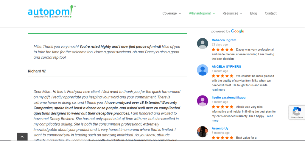 Autopom testimonials