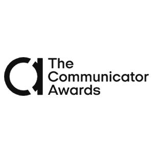 The 2020 logo of The Communicator Awards features a stylized "C" and "A" design alongside the words "The Communicator Awards" in sleek black text.