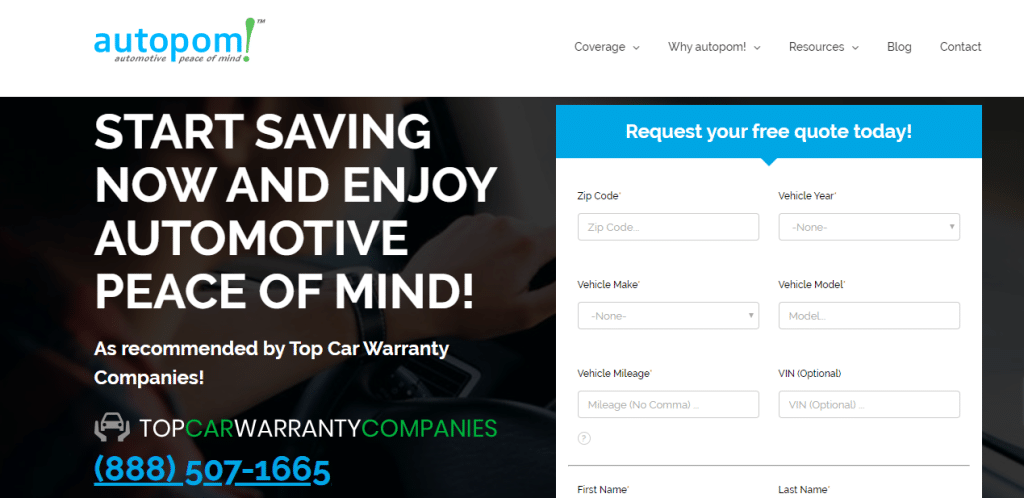Landing page for autopom