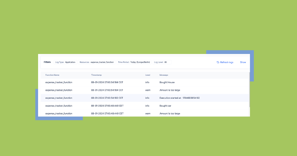 Screenshot of a computer interface displaying a table with columns labeled 