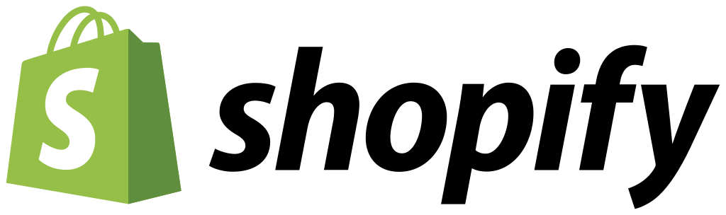 The image displays the Shopify logo, featuring a green shopping bag with a white "S" on it, followed by the word "Shopify" in black text. This symbol is synonymous with e-commerce excellence and streamlined accounting for online businesses.