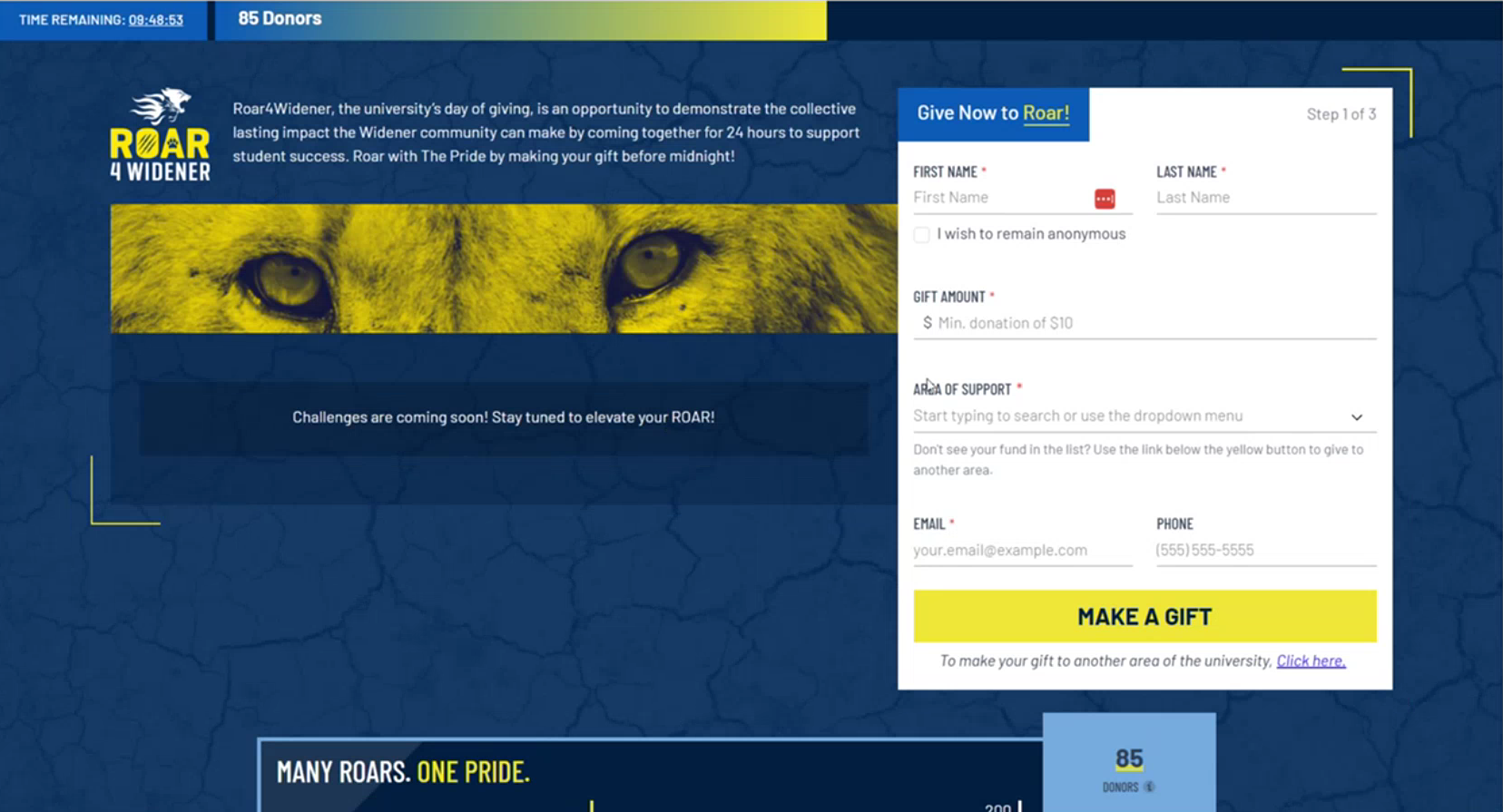 Pages transition automatically based on predefined campaign timings.